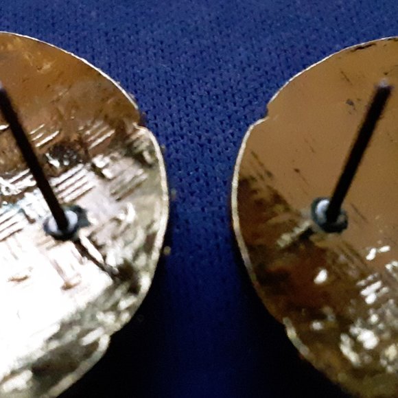 Cloisonne Enamel Button Earrings - Picture 7 of 7